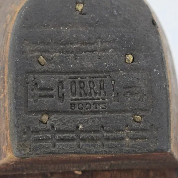 Corral Vintage Womens Size 6.5M Black Leather Cowboy Cowgirl Western Boots C2108